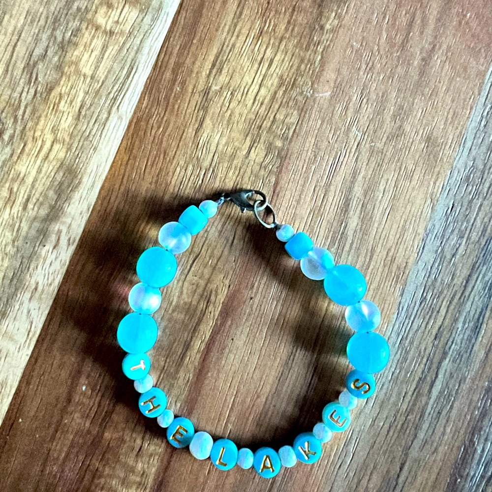 Custom Swiftie Blue and White Beaded Bracelet
